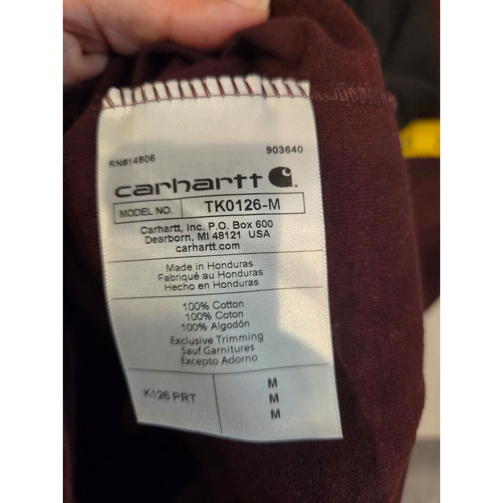 Carhartt Loose Fit Medium Men's Long Sleeve T Shirt Burgundy Black Bundle - Picture 4 of 8